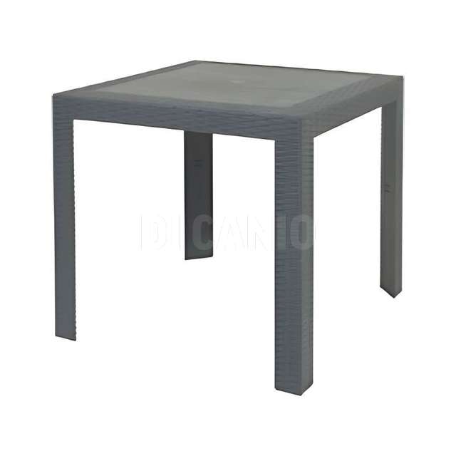 Tavolo plastica saturno rattan antracite 80x80x72h areta - Principale