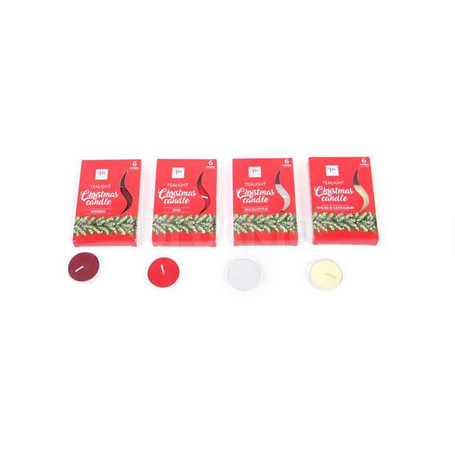 Set 6 tealight natalizie 10 gr. colori e fragranze ass. - Principale