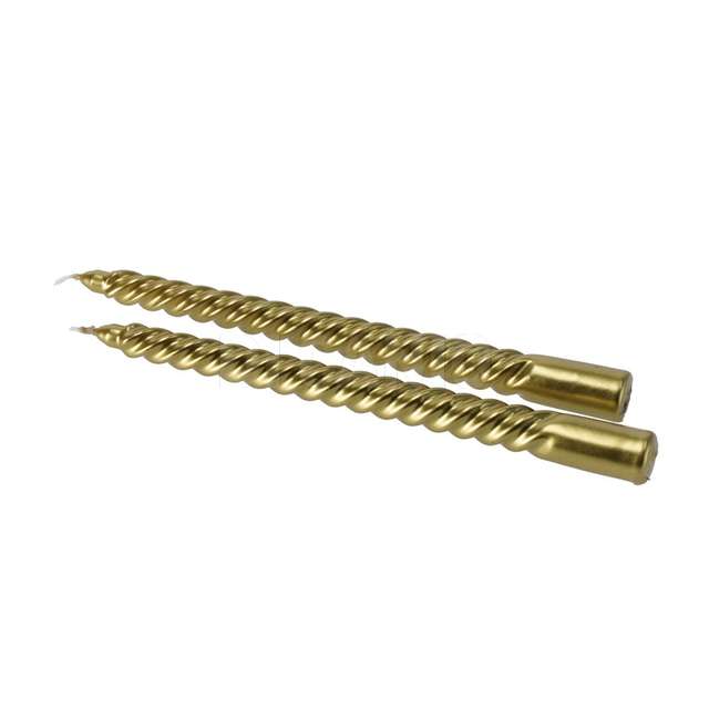 Set 2 candela spirale metall oro cm30 - Principale