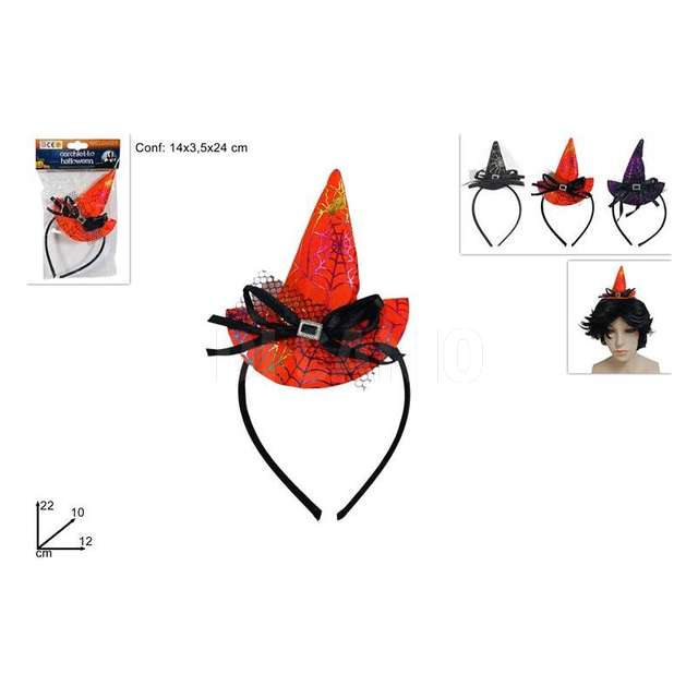 Cerchietto cappello halloween 3 colori - Principale