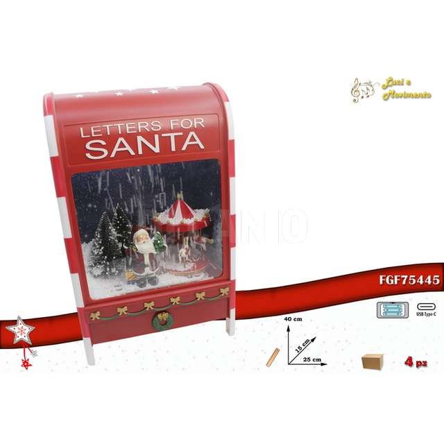 Cassetta posta plast. mov/mus/led rossa 25x15x40 - Principale