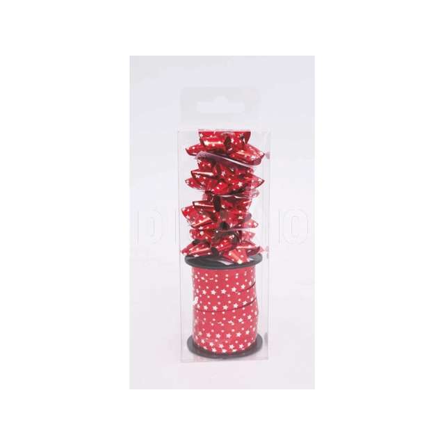 Set 5 coccarde+ovina pvc rosso dec.stelline in pvc box - Principale