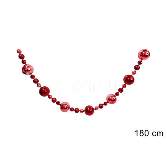 Ghirlanda palline 180 cm. rossa - Principale