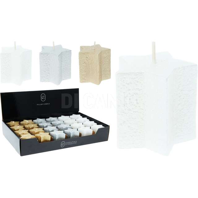 Candela stella 5x5cm 3ass - Principale