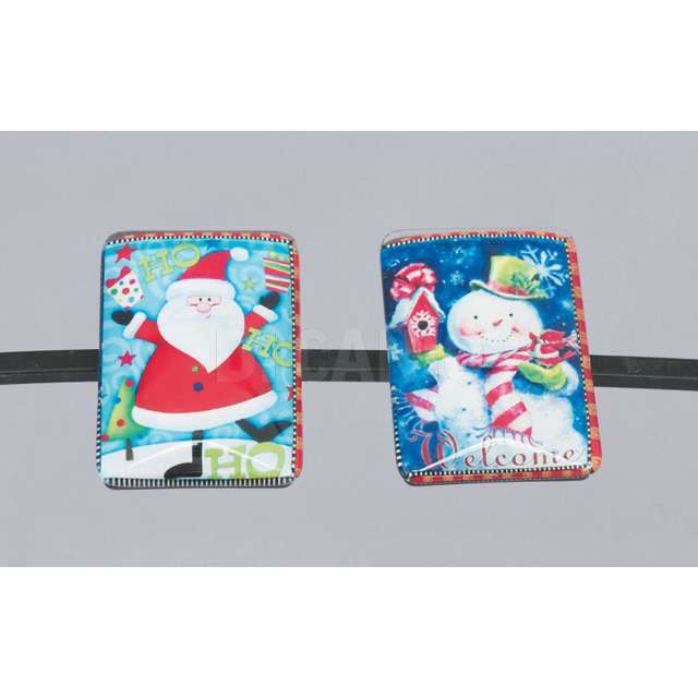 Calamita vetro cm.5x7h con decoro babbo e uomoneve - Principale
