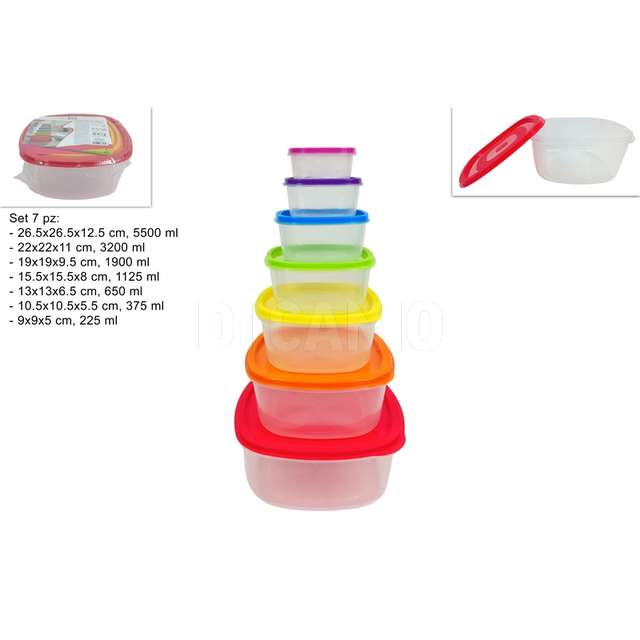 Contenitori plastica quadrati set 7 misu - Principale