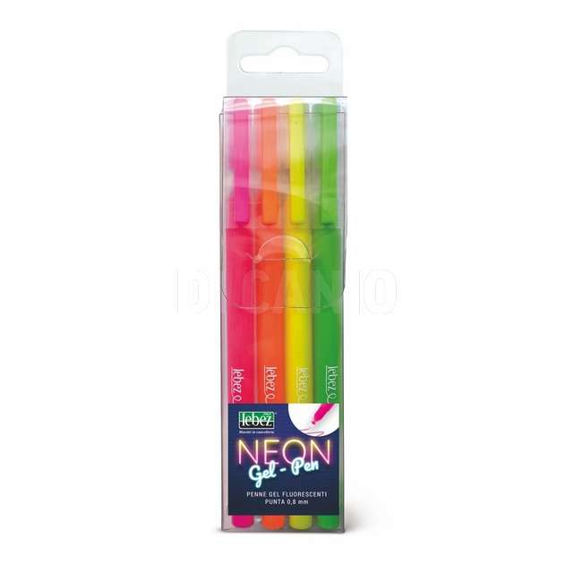 Penna gel neon set 4 pz lebez - Principale
