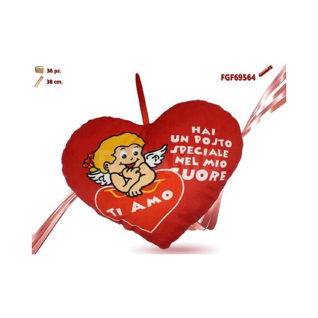 Cuore peluche con disegno cm.38 - Principale