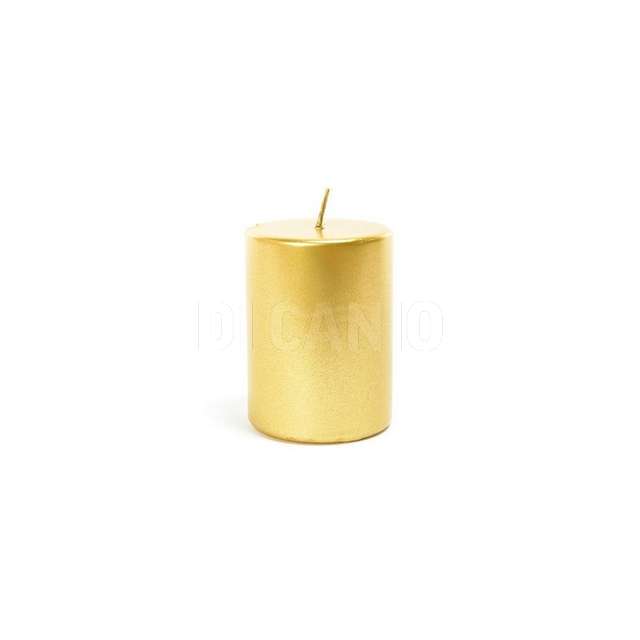 Candela pillar metallica oro h.10 cm.7. - Principale