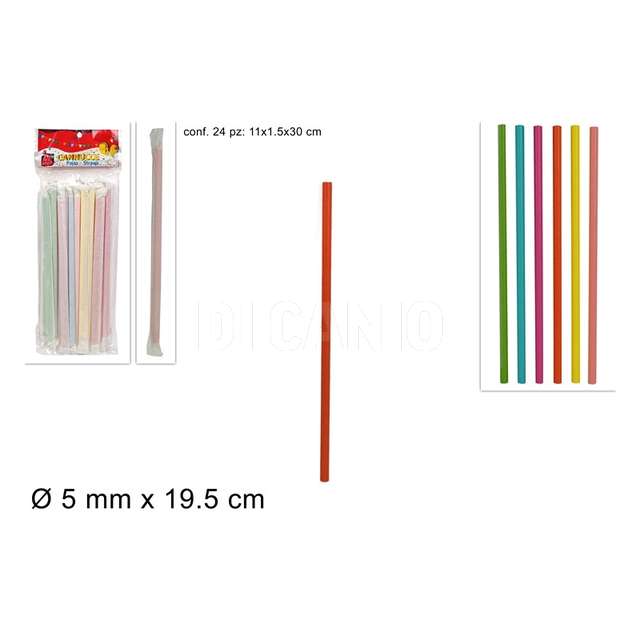 Cannucce carta 24 pz colorate - Principale