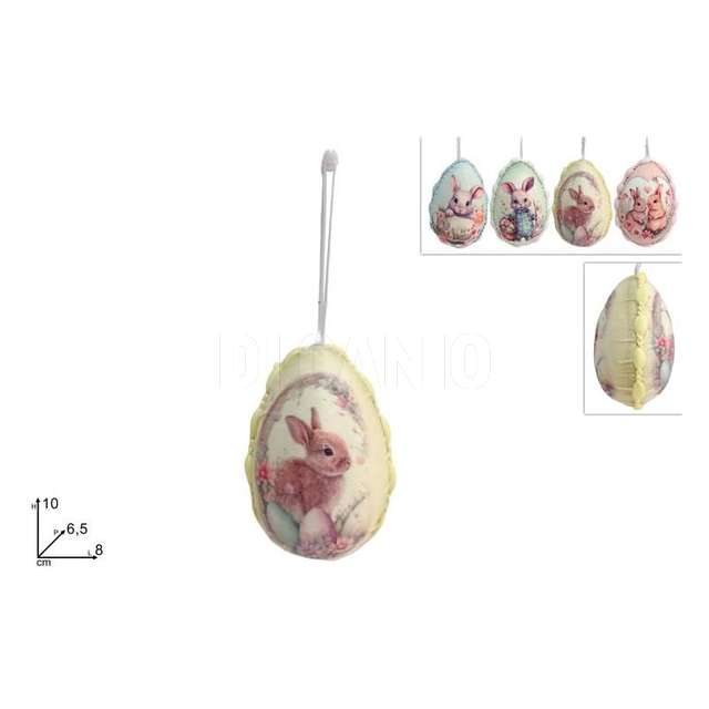Appendino uovo cm.10 con tessuto fantasia 4 assortito - Principale