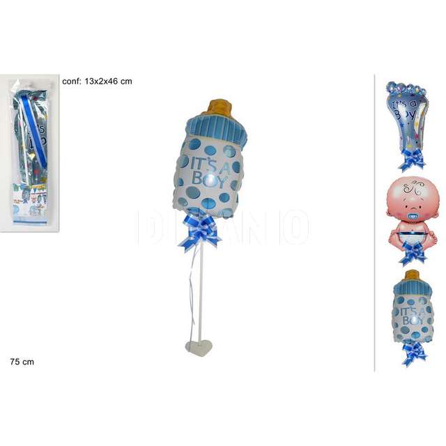 Pallone baby c/fiocco e base 3 ass. celeste due esse - Principale