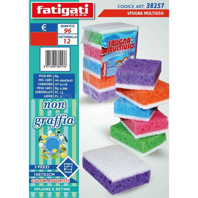 Spugna multiuso 5pz.10x7x3cm. - Principale