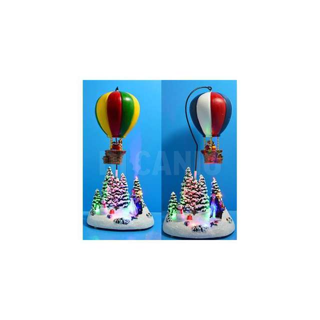 Mongolfiera animata 2 assortimenti colorato con led 16x13.5x22cm - Principale