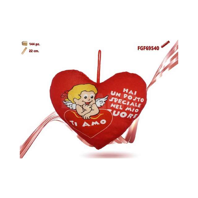 Cuore peluche con disegno cm.22 - Principale