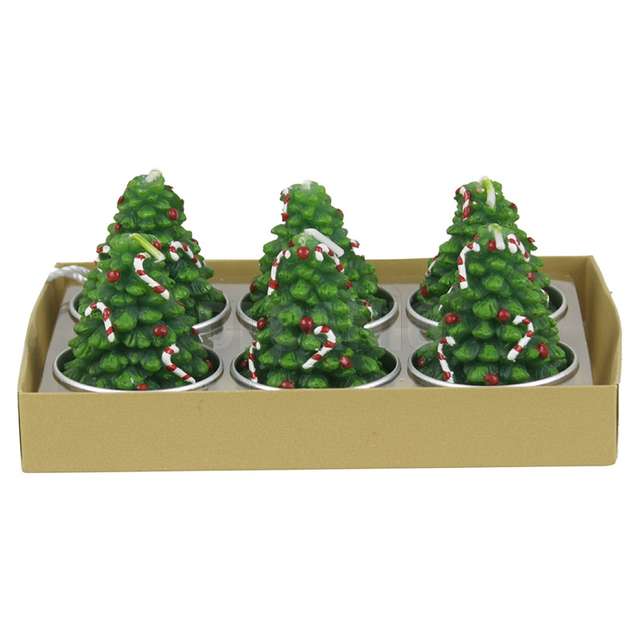 Set 6 tealight albero nat c/bacche - Principale