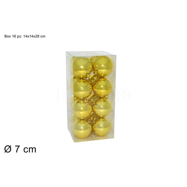 Box 16 palle 7 cm. lucide oro - Principale