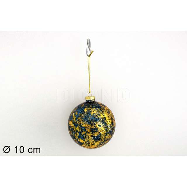 Palla vetro 10 cm. blu oro - Principale