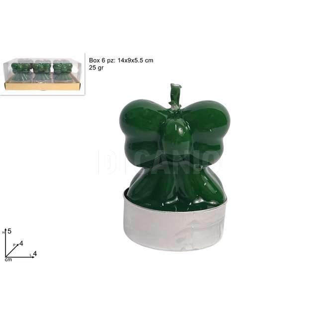 Candela fiocco 25gr x 6pz verde - Principale