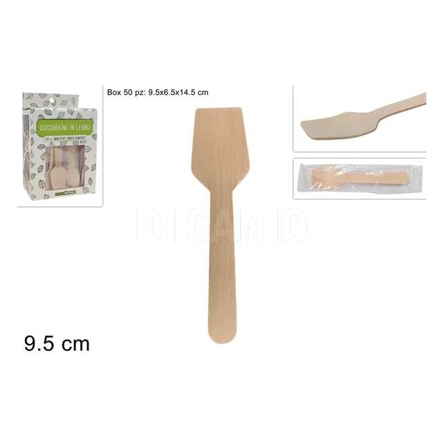 Cucchiaini legno imbustati 50 pezzi in box - Principale