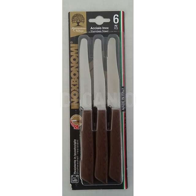 Blister 6 pz. coltello tavola tipo legnomogano bonomi - Principale