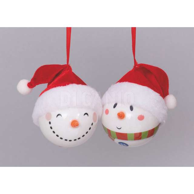 Sfera pupazzo pvc mm.80 con viso nasoarancio e cappello 2mod.ass. - Principale