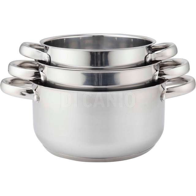 Set 3 casseruole inox cm.12/14/16 alessia - Principale