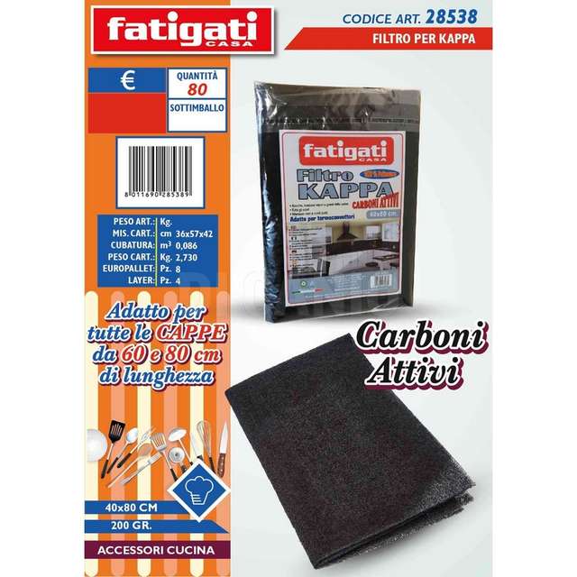 Filtro x cappa 40x80 carboni att. - Principale