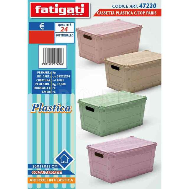 Cassetta plastica con coperchio cm.30x19x15 paris - Principale
