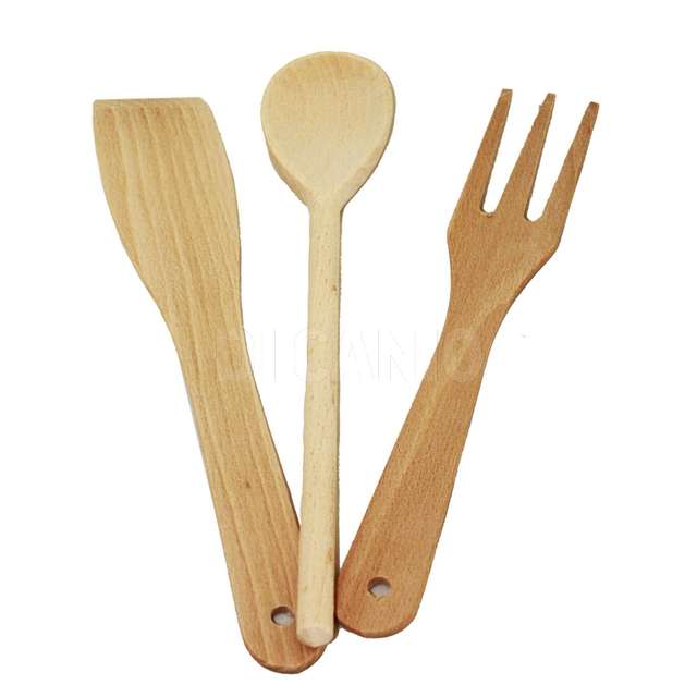 Tris cucchiaio-forchetta-paletta legno - Principale