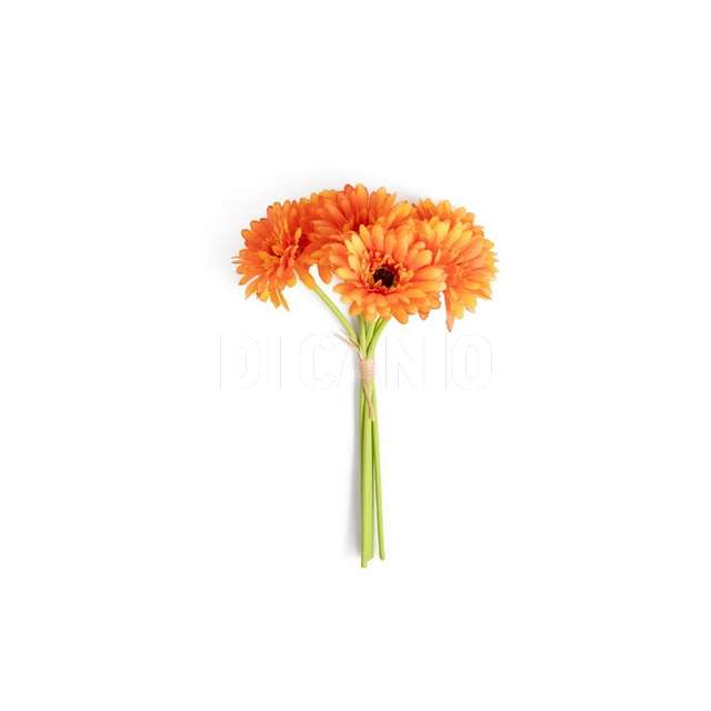 Gerbere 6pz arancioni in poliestere e plastica 16x16xh.33cm - Principale