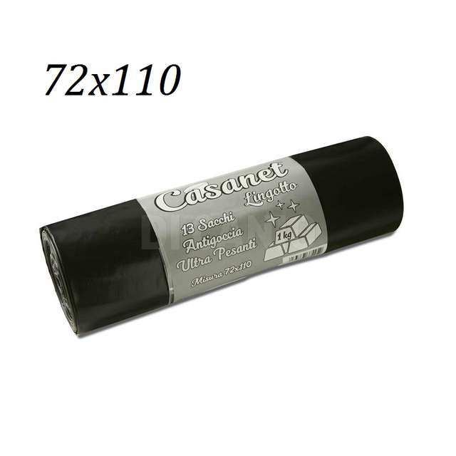 Sacco antigoccia ultranero cm. 72x110 linea lingotto 1kg.rotolo da 15 pz. casane - Principale