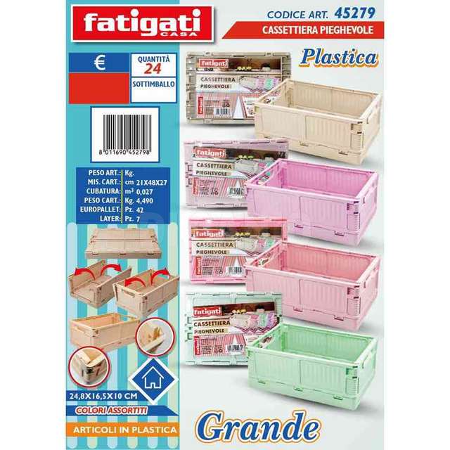 Cassettiera plastica pieghevole grande - Principale