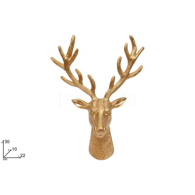Testa renna 30cm oro - Principale