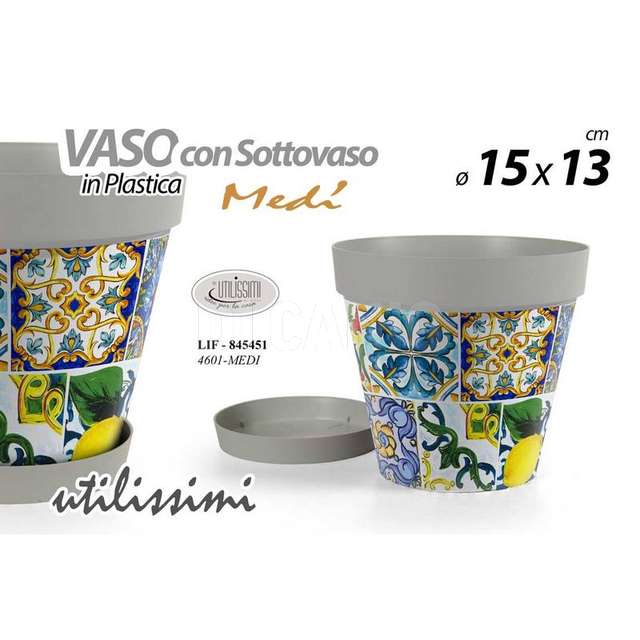 Vaso decoro medi in plastica 15x13cm - Principale