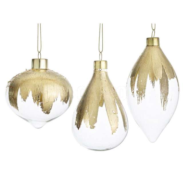 Pendaglio vt paint trasparente-oro ass3 vetro 6 3x6 3x10h 7 6x7 6x7 8h 6x6x12 - Principale