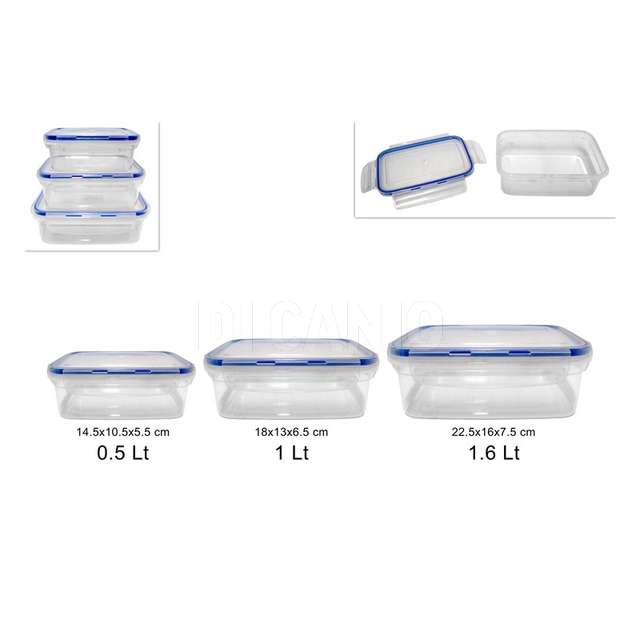 Contenitori set 3pz chiusura ermetica - Principale