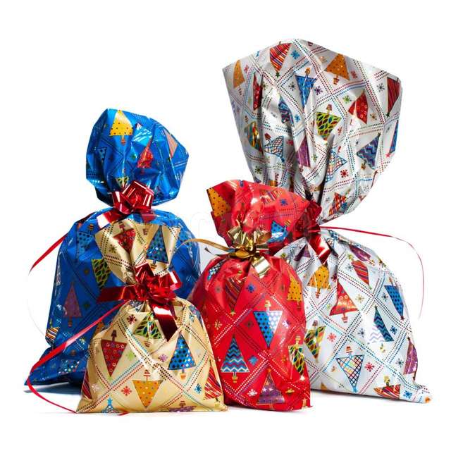 Conf. 100 buste perlato f.to 45x65 assortite decoro natale - Principale