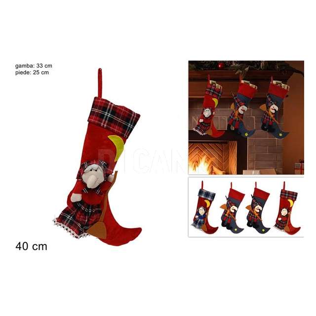 Calza befana 40 cm. 4 ass.. - Principale