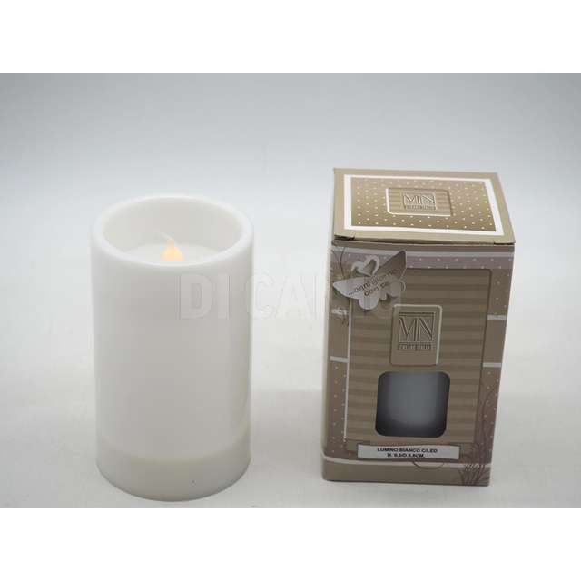 Votivo plastica bianco con led luce calda h.10/d.6cm. - Principale