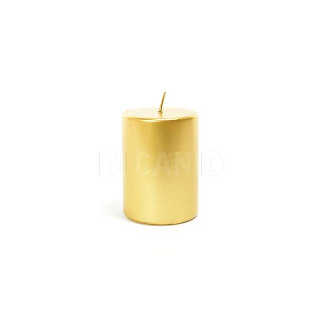 Candela pillar metallica oro h.10 cm.6. - Principale
