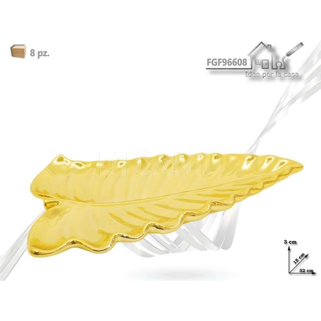 Centrotavola ceramica col. oro 32x15x3 - Principale