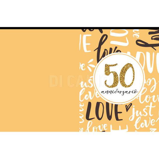 Bigliettino augurale colorcard disegno 50 anniversario - Principale