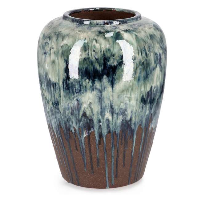 P.vaso delfa svas azzurro-blu h52 terracotta smaltata - Principale