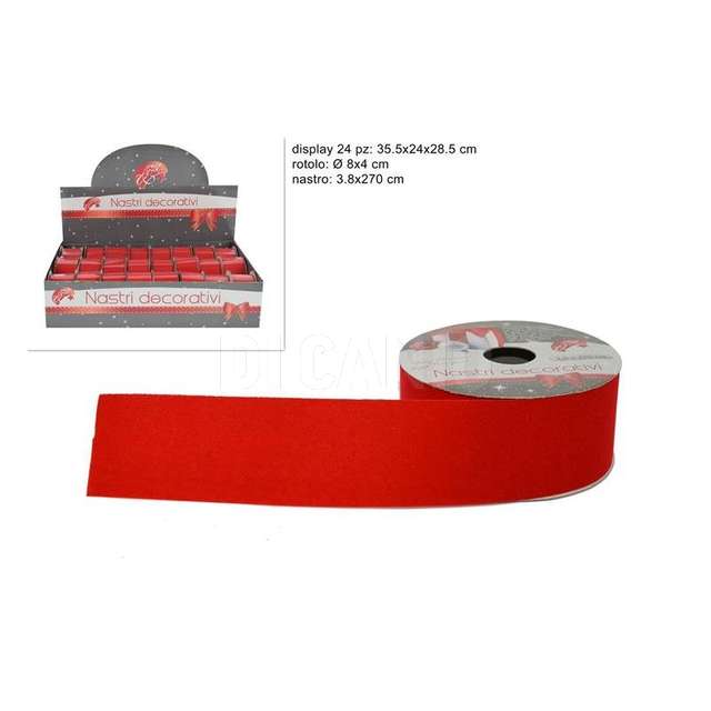 Nastro velluto rosso 3,8x270 cm. - Principale