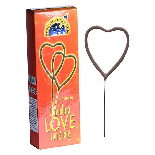 Conf. 10 candelina love con cuore pirotecnica - Principale
