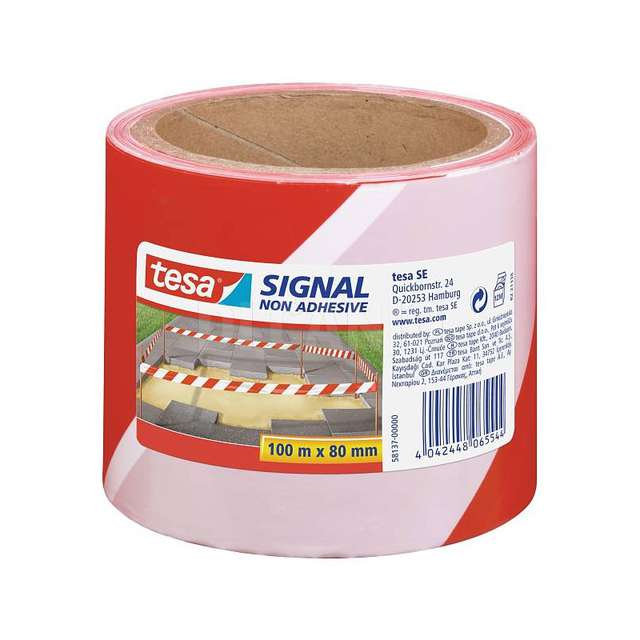 Nastro delimitatore 100x80 bianco-rossotrasp. tesa - Principale