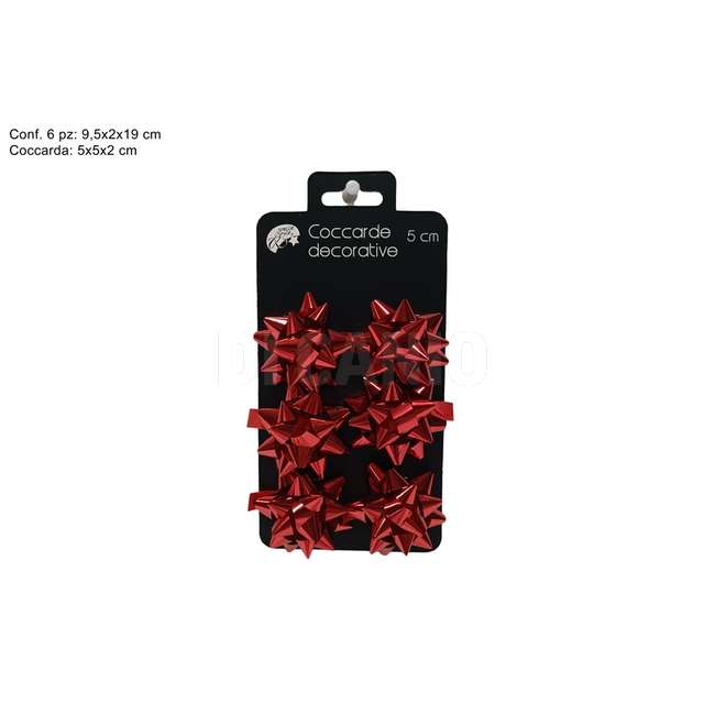 Coccarde lucide 5 cm. set 6 pz rosso - Principale