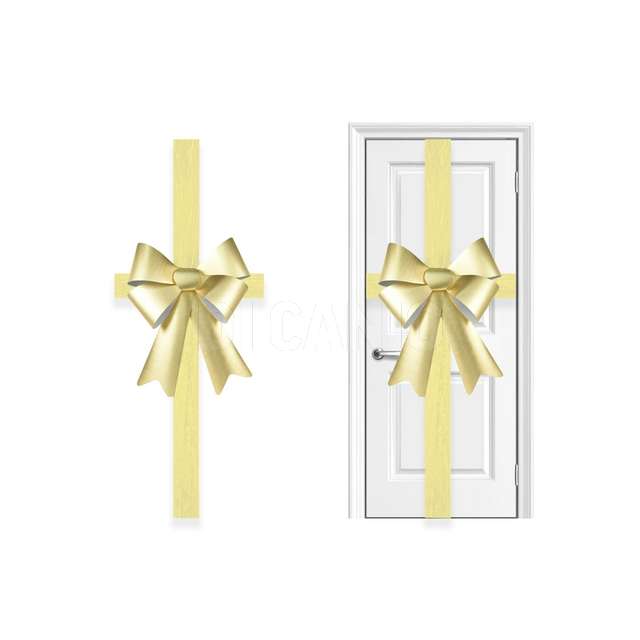 Fiocco f/porta 49x52 cm. tes.pu oro - Principale