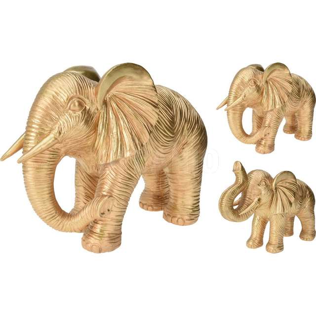 Elefante resina oro 25cm 2ass - Principale